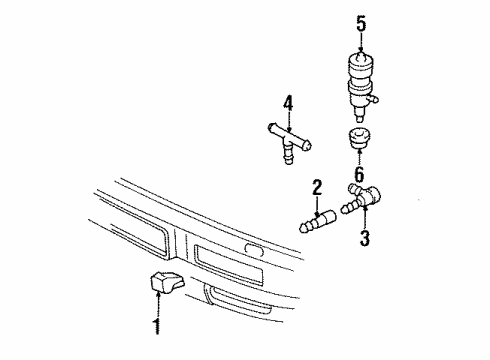 1998 Audi Cabriolet Washer Components