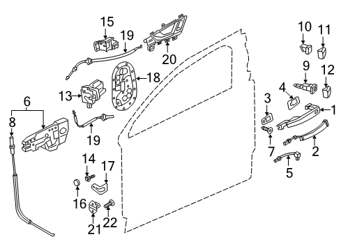 2023 Audi Q7 Rear Door - Body & Hardware Diagram 1