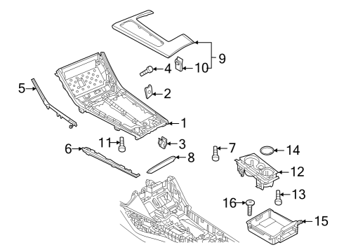 2023 Audi RS6 Avant Console Diagram 3