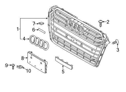 2017 Audi A4 Grille & Components Diagram 1