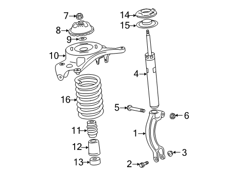 2015 Audi A7 Quattro Struts & Components - Front Diagram 3