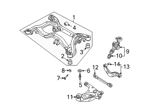 2004 Audi A4 Rear Suspension, Control Arm Diagram 5