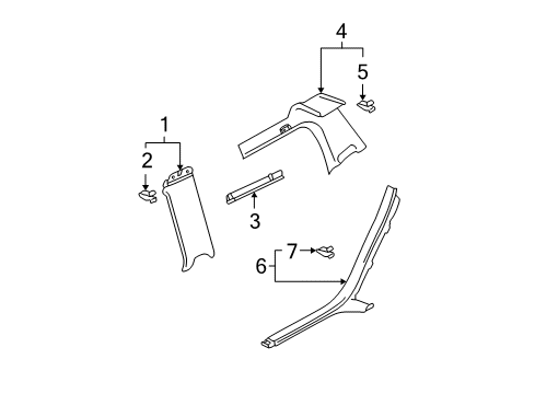 2004 Audi A4 Quattro Interior Trim - Quarter Panels Diagram 3