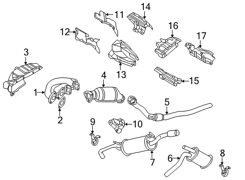 1997 Audi A4 Exhaust Components, Exhaust Manifold Diagram 2