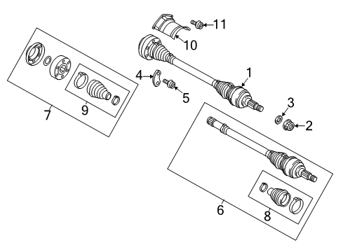 2015 Audi R8 Drive Axles - Rear Diagram 1