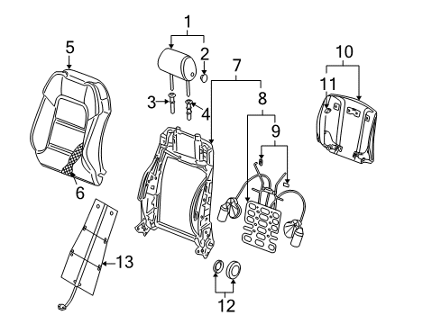 2008 Audi RS4 Front Seat Components Diagram 3