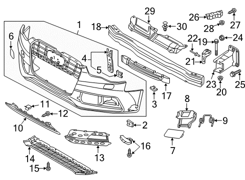 2016 Audi S5 Front Bumper Diagram 2