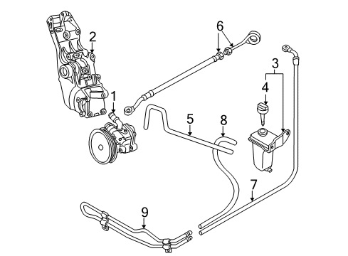 2003 Audi A4 P/S Pump & Hoses, Steering Gear & Linkage Diagram 4