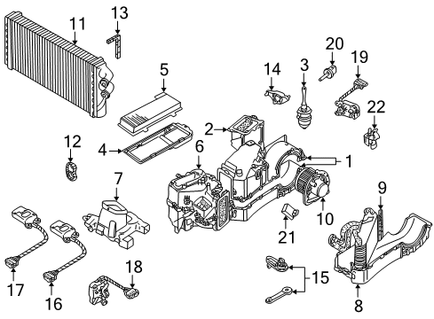 1996 Audi A4 A/C Evaporator & Heater Components