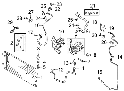 2017 Audi S5 A/C Condenser, Compressor & Lines Diagram 1