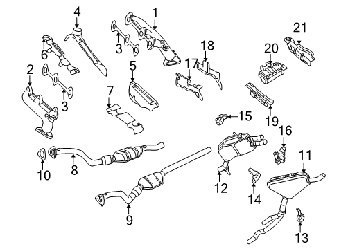 1996 Audi A4 Quattro Exhaust Components, Exhaust Manifold