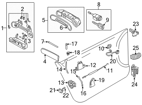 2001 Audi A6 Quattro Front Door - Lock & Hardware