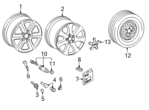 2011 Audi Q7 Wheel, Alloy Diagram for 4L0-601-025-BJ