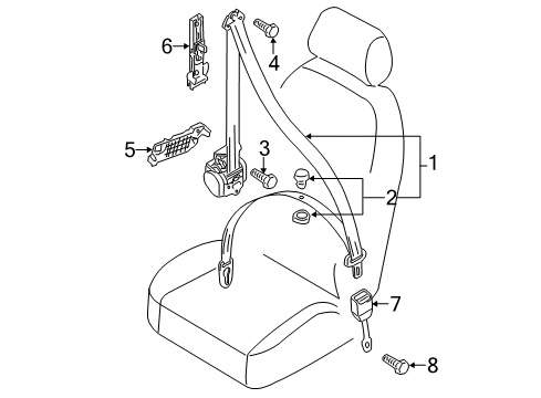 2010 Audi Q5 Front Seat Belts