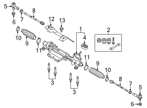 2015 Audi Q3 Steering Gear Diagram for 5N1-423-058-F