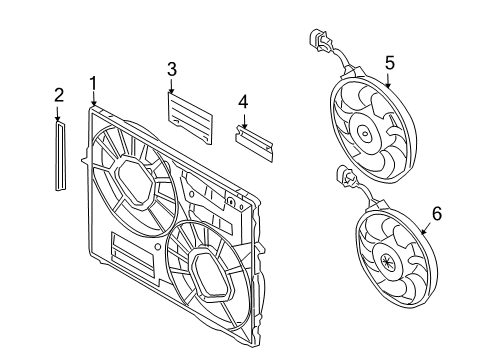 2010 Audi Q7 Cooling System, Radiator, Water Pump, Cooling Fan Diagram 1