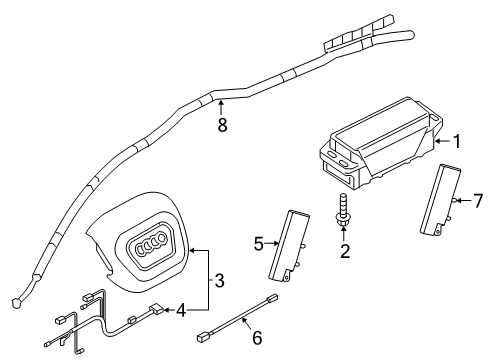 2022 Audi RS Q8 Air Bag Components Diagram 1