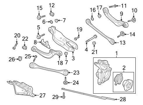 2021 Audi S8 Front Upper Control Arm Lock Nut Diagram for WHT-007-725