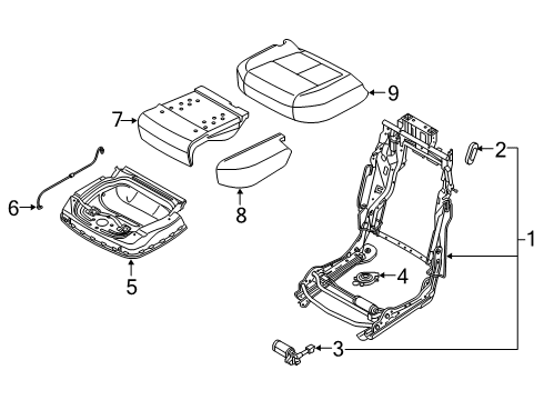 2021 Audi A8 Quattro Rear Seat Components Diagram 4