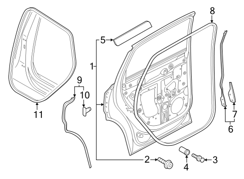 2024 Audi Q8 e-tron Sportback Front Weatherstrip Diagram for 4KE-839-717-A