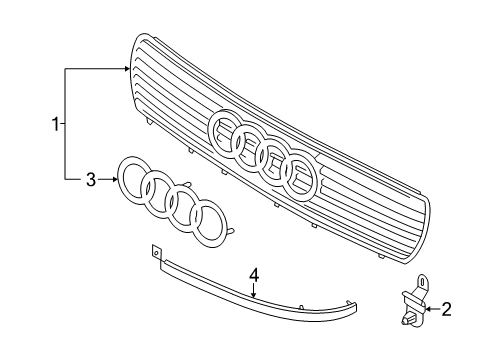 1994 Audi 90 Quattro Grille & Components