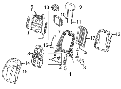 2023 Audi A6 Quattro Front Seat Components Diagram 1