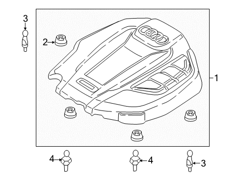 2020 Audi A4 Engine Appearance Cover Diagram 2