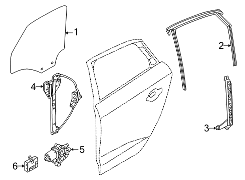 2024 Audi A3 Glass - Rear Door