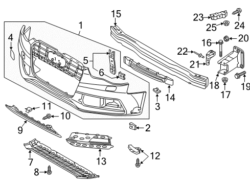 2016 Audi S5 Front Bumper Diagram 1