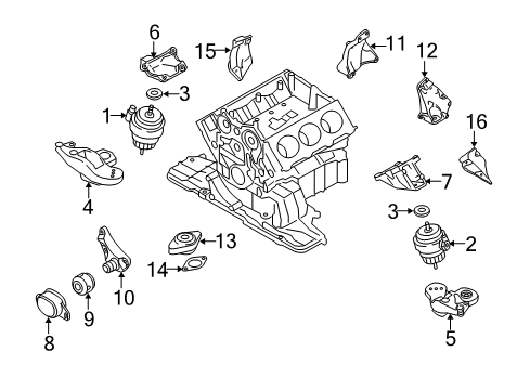 2006 Audi A4 Quattro Engine & Trans Mounting Diagram 6