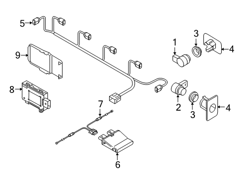 2022 Audi e-tron Quattro Electrical Components - Rear Bumper