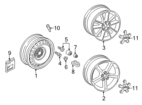 2019 Audi A3 Wheels, Covers & Trim Diagram 3