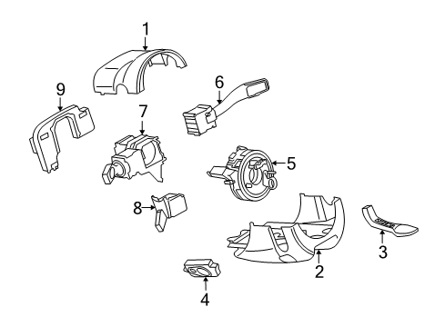 2006 Audi A6 Quattro Shroud, Switches & Levers