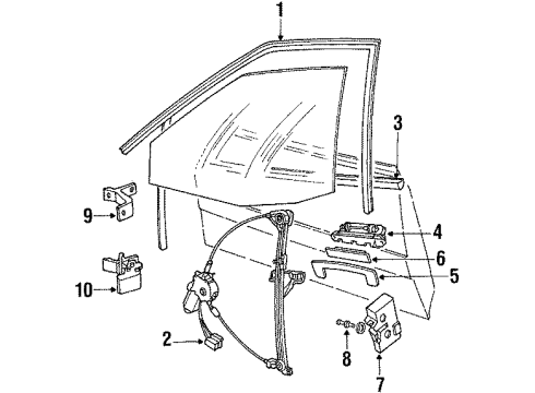 1992 Audi 80 Quattro Front Door - Glass & Hardware