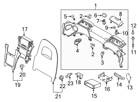 2015 Audi R8 Interior Trim - Rear Body Diagram 1