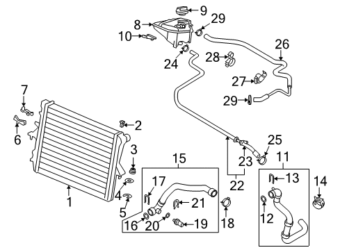 2009 Audi Q7 Radiator & Components Diagram 2