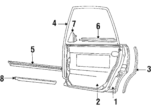 1986 Audi 5000 Quattro Rear Door