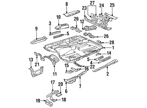 1998 Audi Cabriolet Floor & Rails