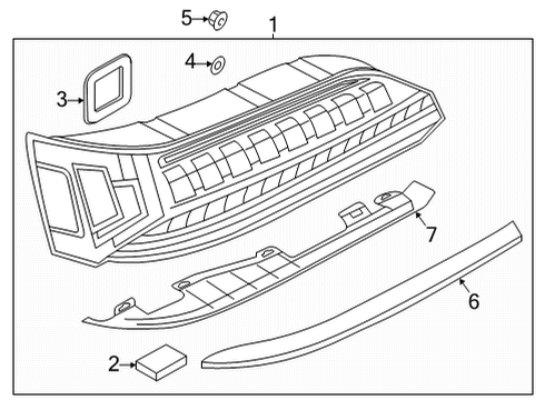 2020 Audi Q7 Tail Lamp Assembly Diagram for 4M0-945-093-G