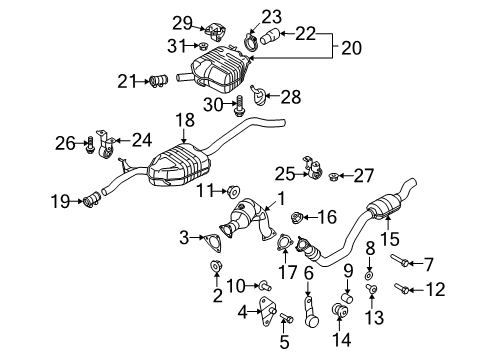 2012 Audi A5 Quattro Chrome Extension Fastener Diagram for 8E0-253-139-B