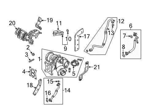 2019 Audi A3 Turbocharger Diagram for 06K-145-654-MX