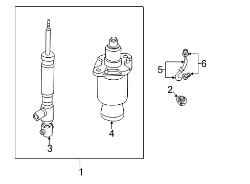 2000 Audi A6 Quattro Struts & Components - Rear Diagram 1