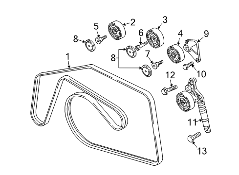 2009 Audi Q7 Belts & Pulleys, Maintenance Diagram 1