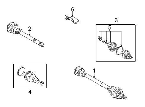 1998 Audi A4 Quattro Drive Axles - Front Diagram 2