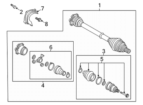 2020 Audi A8 Quattro Drive Axles - Front Diagram 3