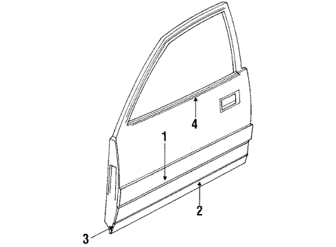 1992 Audi V8 Quattro Exterior Trim - Front Door