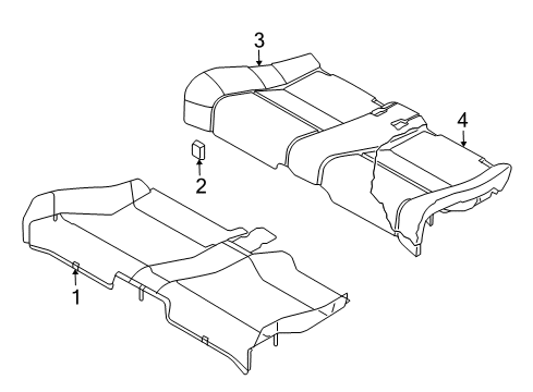 2004 Audi A4 Rear Seat Components Diagram 3