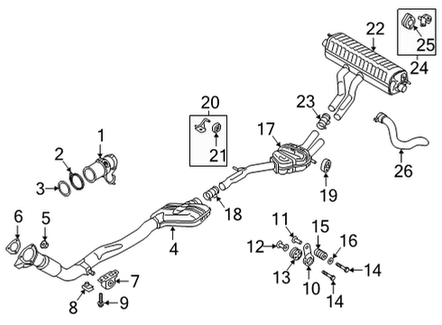 2023 Audi Q7 Center Muffler Clamp Diagram for 4N0-253-141