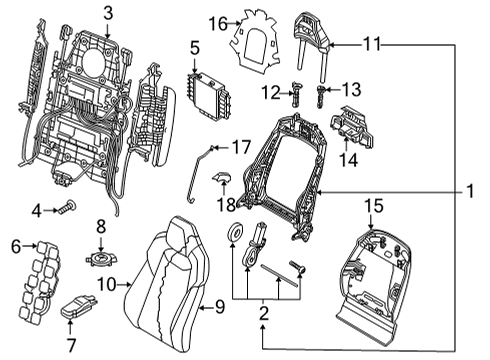 2023 Audi SQ7 Front Seat Components Diagram 1