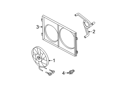 2003 Audi TT Cooling System, Radiator, Water Pump, Cooling Fan Diagram 1